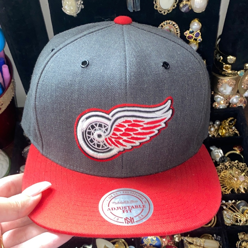 Vintage Nostalgia Mitchell & Ness Red and Gray Adjustable Cap